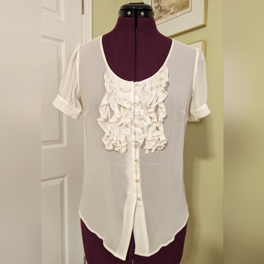 100% Silk Tristan Blouse, Small, EUC
